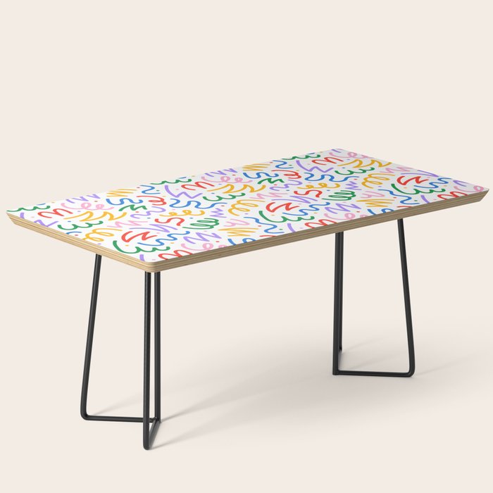 Colorful fun line doodle art pattern Coffee Table Gallery Image 1
