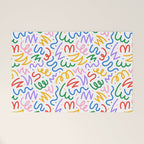Colorful fun line doodle art pattern Welcome Mat Gallery Image 1