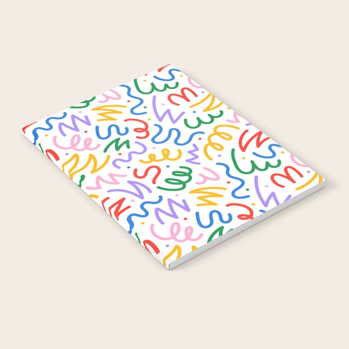 Colorful fun line doodle art pattern Notebook Gallery Image 2