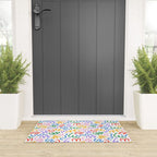 Colorful fun line doodle art pattern Welcome Mat Gallery Image 3