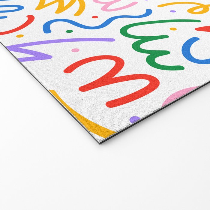 Colorful fun line doodle art pattern Welcome Mat Gallery Image 2