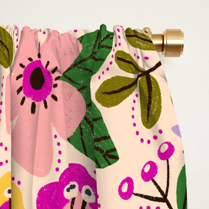 Spring / Summer Modern Floral  Window Curtain Gallery Image 2