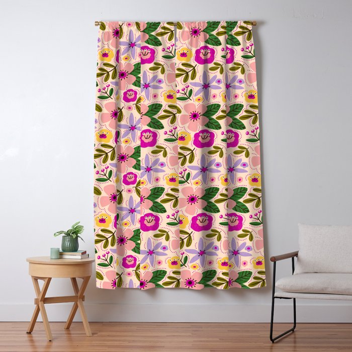 Spring / Summer Modern Floral  Window Curtain Gallery Image 5