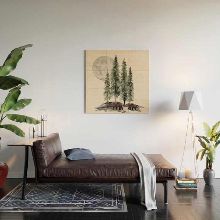 Full Moon Rising Wood Wall Art Gallery Image 2