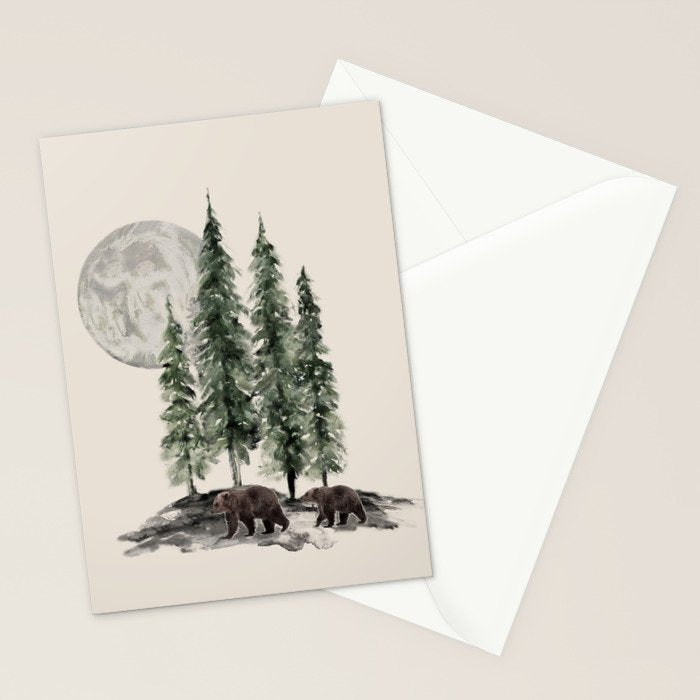 Full Moon Rising Stationery Card Gallery Image 2