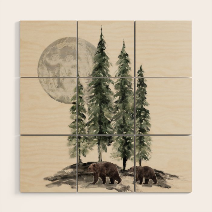 Full Moon Rising Wood Wall Art Gallery Image 1