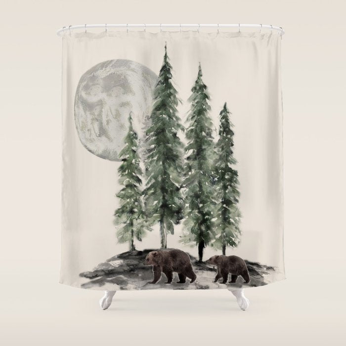 Full Moon Rising Shower Curtain Gallery Image 1