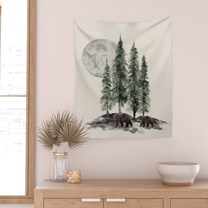 Full Moon Rising Wall Tapestry Gallery Image 2