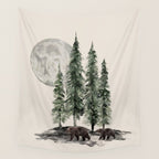 Full Moon Rising Wall Tapestry Gallery Image 4