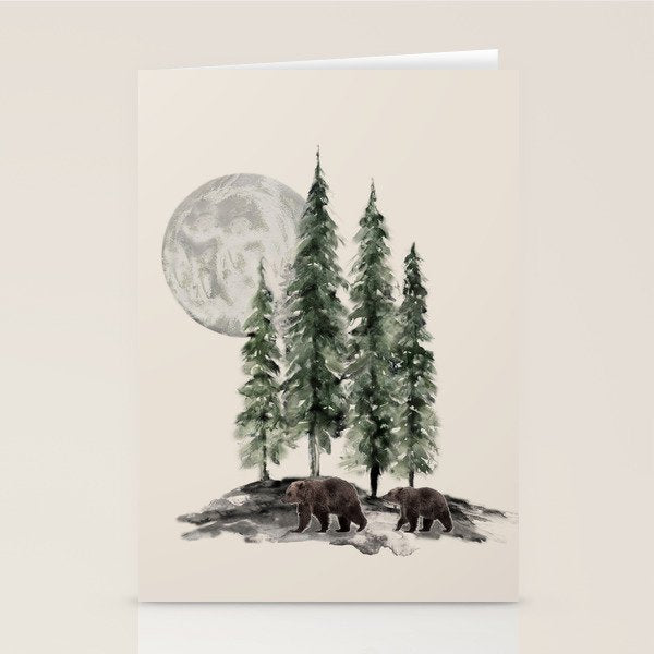 Full Moon Rising Stationery Card Gallery Image 1
