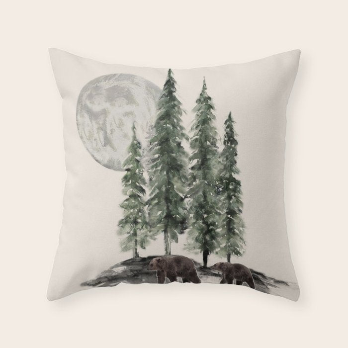 Full Moon Rising Throw Pillow Gallery Image 1