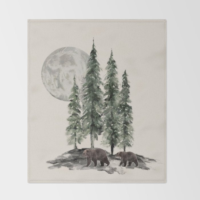 Full Moon Rising Throw Blanket Gallery Image 2