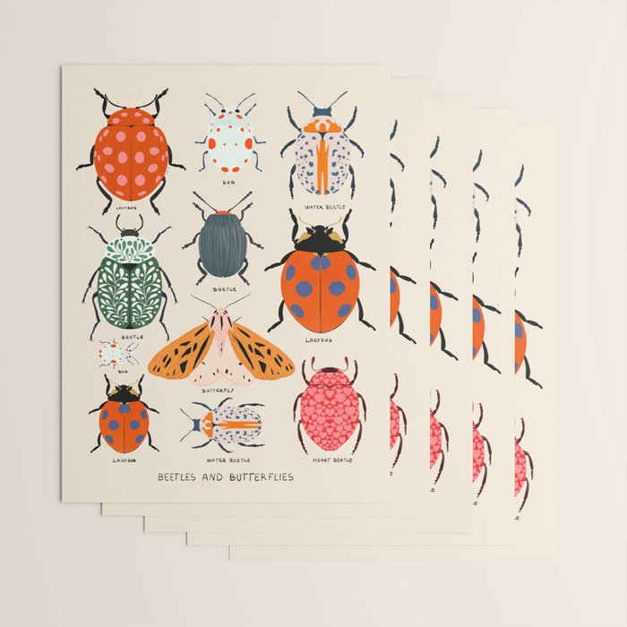 Beetles, butterflies and ladybugs Wrapping Paper Gallery Image 3