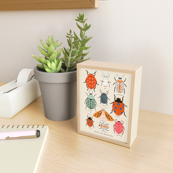Beetles, butterflies and ladybugs Mini Art Print Gallery Image 2