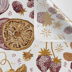 Garden Vegetables & Fresh Fruit in Ochre & Burgundy Wall Tapestry Gallery Image 3