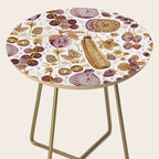 Garden Vegetables & Fresh Fruit in Ochre & Burgundy Side Table Gallery Image 2