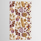 Garden Vegetables & Fresh Fruit in Ochre & Burgundy Tablecloth Gallery Image 2