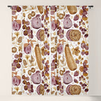 Garden Vegetables & Fresh Fruit in Ochre & Burgundy Window Curtain Gallery Image 5
