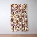 Garden Vegetables & Fresh Fruit in Ochre & Burgundy Window Curtain Gallery Image 3