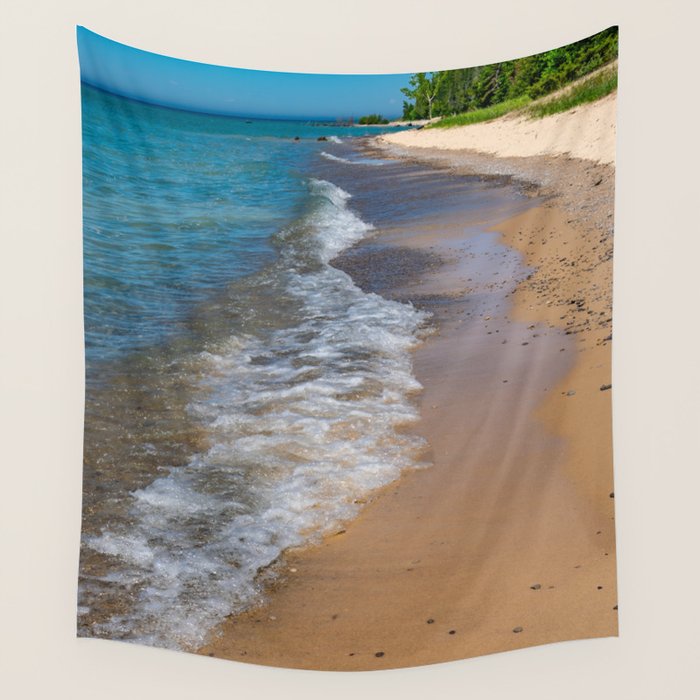 Lake Michigan Beach, Charlevoix - II Wall Tapestry Gallery Image 4