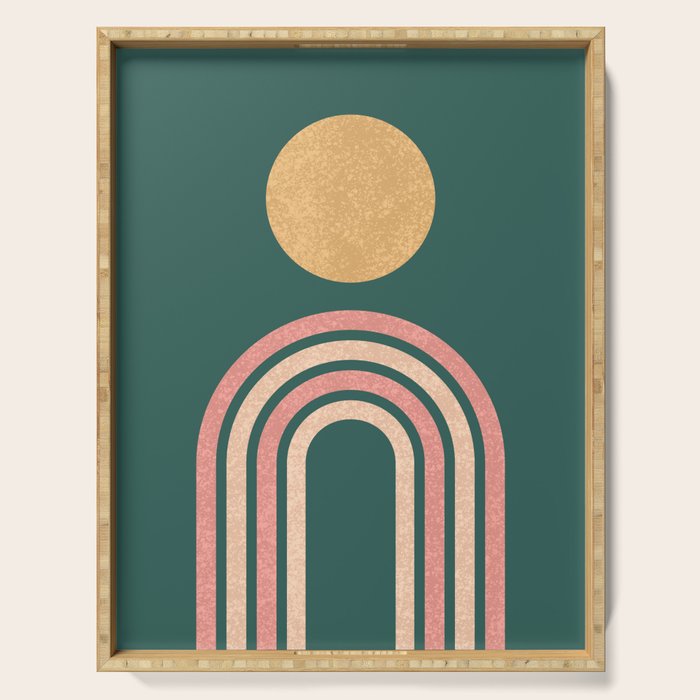 Mid century modern - green Serving Tray Gallery Image 1