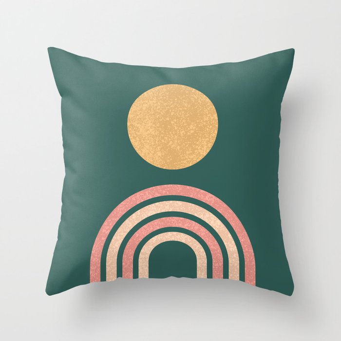 Mid century modern - green Throw Pillow Gallery Image 6