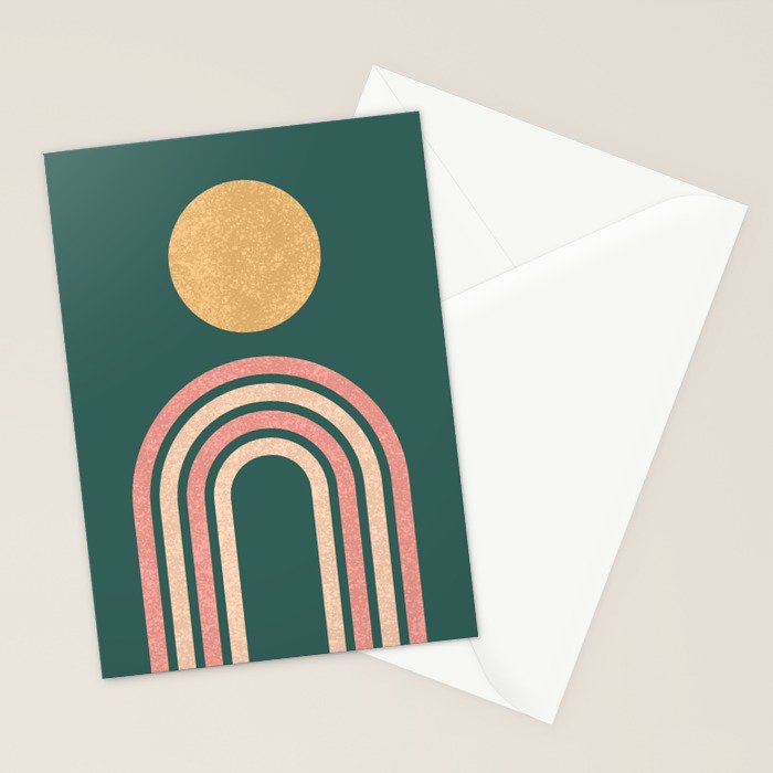 Mid century modern - green Stationery Card Gallery Image 2