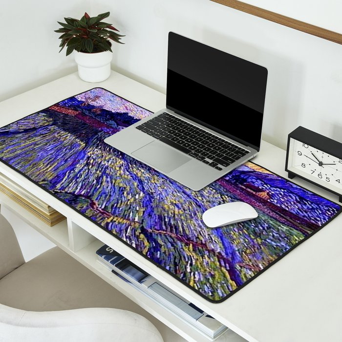 Lavender Fields with Rising Sun by Vincent van Gogh Desk Mat Gallery Image 2