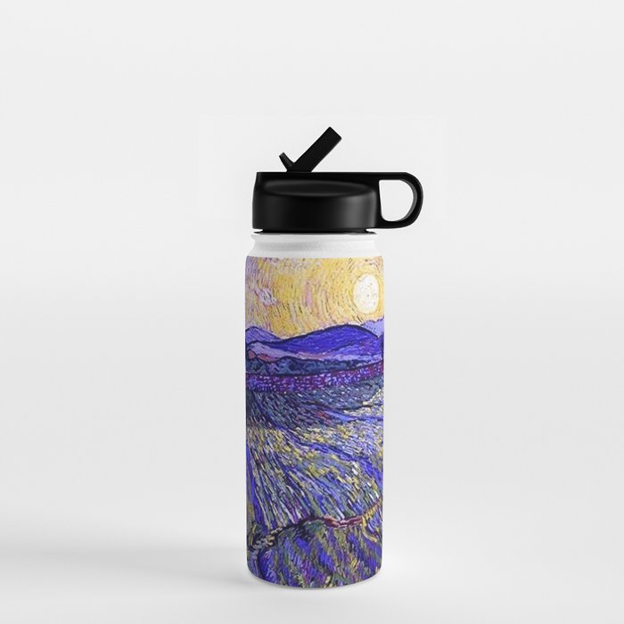 Lavender Fields with Rising Sun by Vincent van Gogh Water Bottle Gallery Image 1