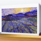 Lavender Fields with Rising Sun by Vincent van Gogh Wall Mural Gallery Image 2
