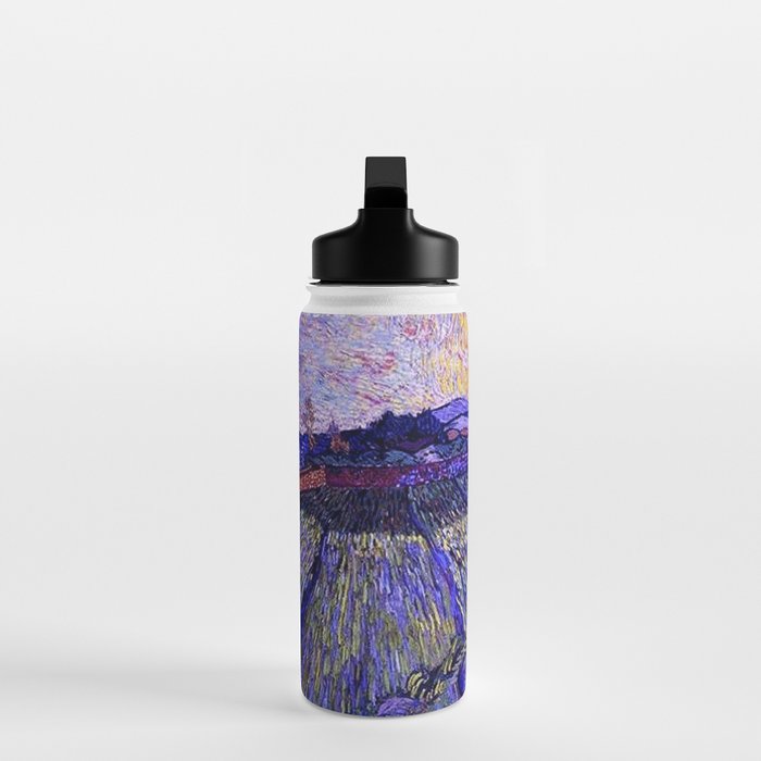 Lavender Fields with Rising Sun by Vincent van Gogh Water Bottle Gallery Image 3