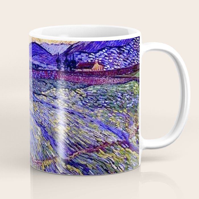 Lavender Fields with Rising Sun by Vincent van Gogh Coffee Mug Gallery Image 1