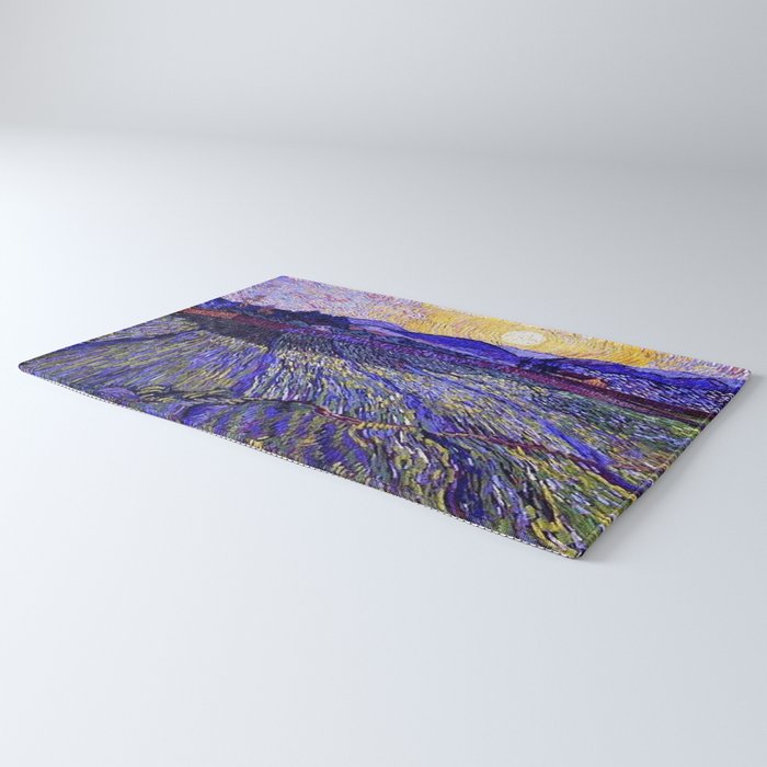 Lavender Fields with Rising Sun by Vincent van Gogh Rug Gallery Image 3