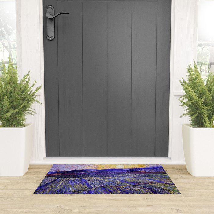 Lavender Fields with Rising Sun by Vincent van Gogh Welcome Mat Gallery Image 3