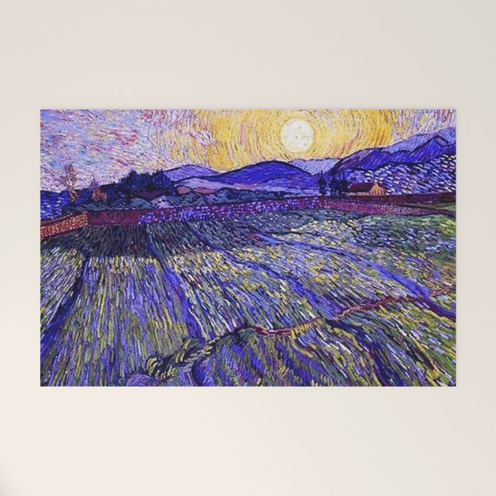Lavender Fields with Rising Sun by Vincent van Gogh Welcome Mat Gallery Image 1