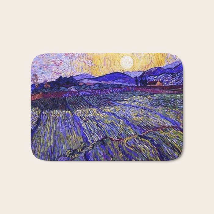 Lavender Fields with Rising Sun by Vincent van Gogh Bath Mat Gallery Image 1