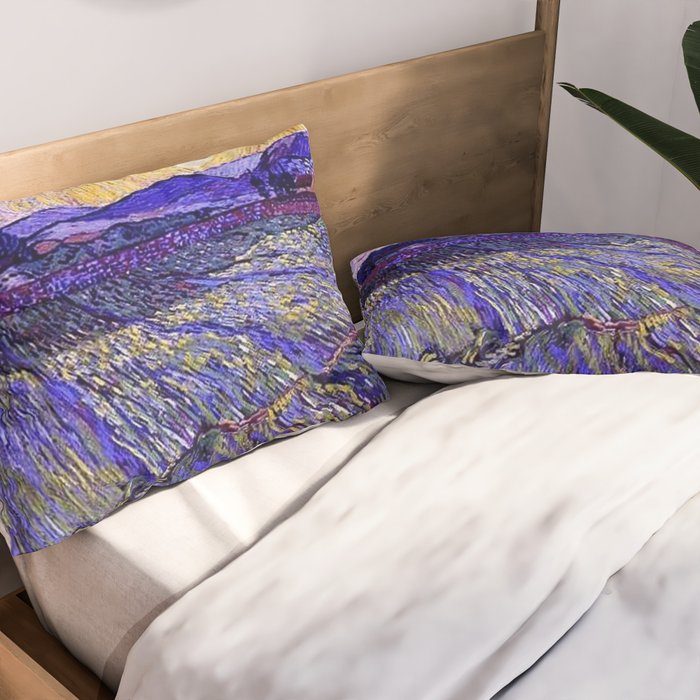Lavender Fields with Rising Sun by Vincent van Gogh Pillow Sham Gallery Image 2