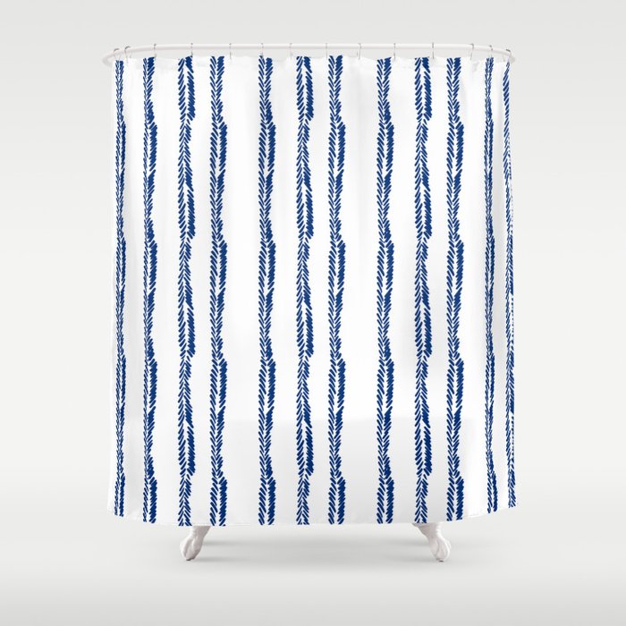 Nautical Herringbone Shower Curtain Gallery Image 1