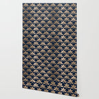 Gold and Navy Art Deco Leaf Design Wallpaper Gallery Image 2