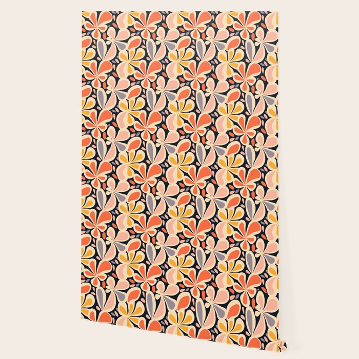 Abstract vintage flower art pattern Wallpaper Gallery Image 2