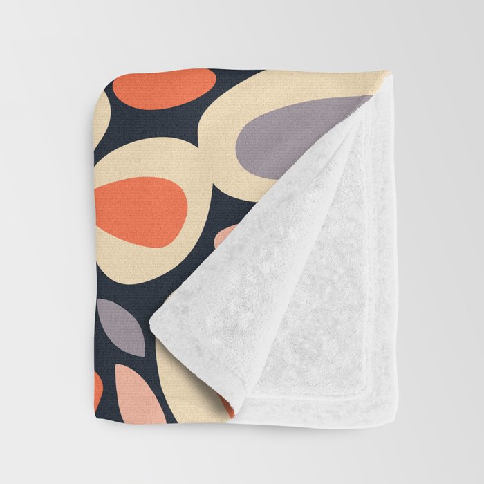 Abstract vintage flower art pattern Throw Blanket Gallery Image 3