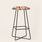 Abstract vintage flower art pattern Stool Gallery Image 1