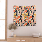 Abstract vintage flower art pattern Wall Tapestry Gallery Image 2