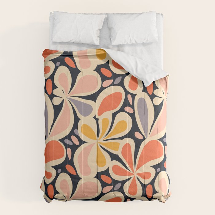 Abstract vintage flower art pattern Comforter Gallery Image 6