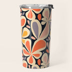 Abstract vintage flower art pattern Travel Mug Gallery Image 2
