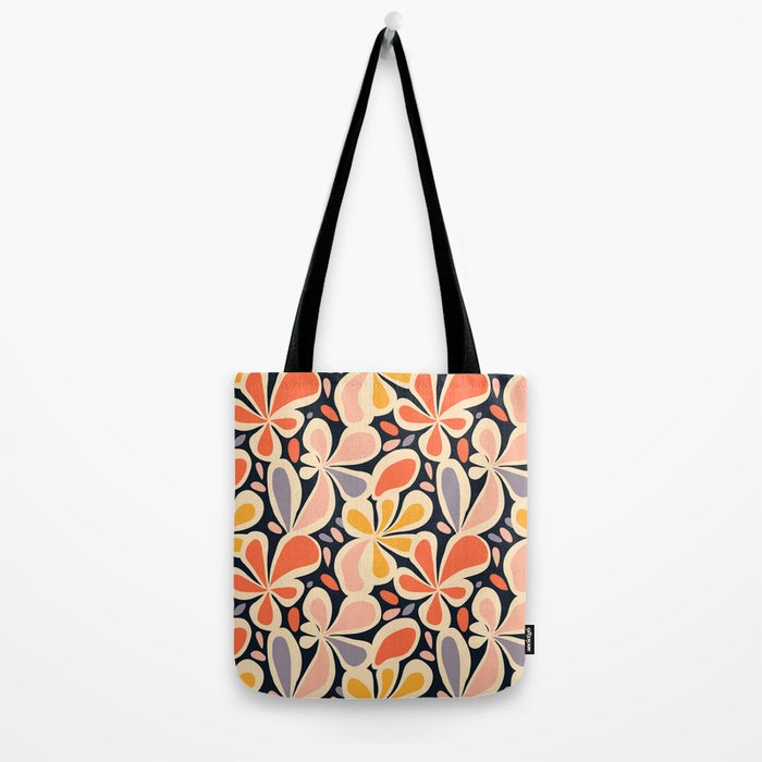 Abstract vintage flower art pattern Tote Bag Gallery Image 2