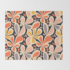 Abstract vintage flower art pattern Throw Blanket Gallery Image 2