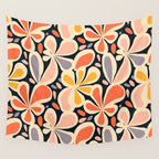 Abstract vintage flower art pattern Wall Tapestry Gallery Image 4