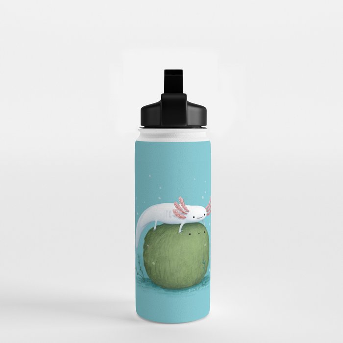 Axolotl on a Mossball Water Bottle Gallery Image 2