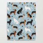 German Shepherd Dog Paws and Bones Pattern Poster Gallery Image 4